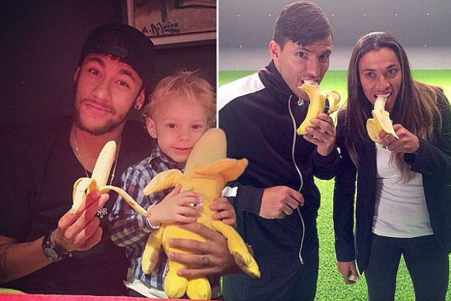 Известные футболисты поддержали Дани Алвеса, съев по банану