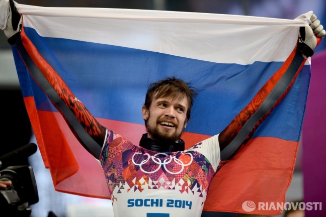 Скелетонист Третьяков завоевал 4-е 'золото' для России на Играх в Сочи-2014