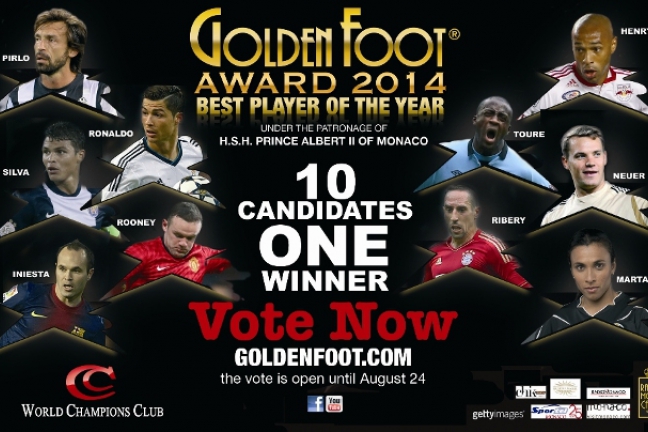 Названы 10 номинантов на премию Golden Foot-2014