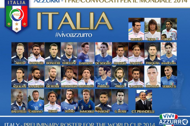 В расширенный список сборной Италии попали 30 футболистов