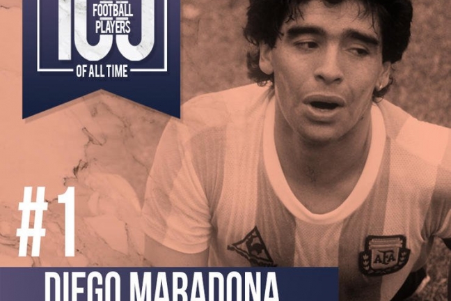 FourFourTwo считает Марадону лучшим игроком в истории футбола