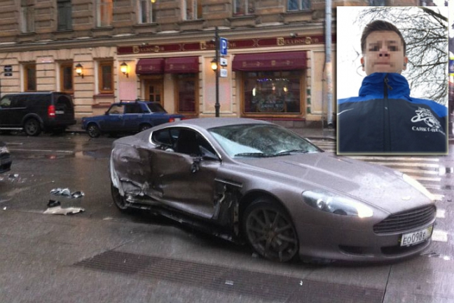 15-летний экс-игрок 'Зенита' разбил свой Aston Martin