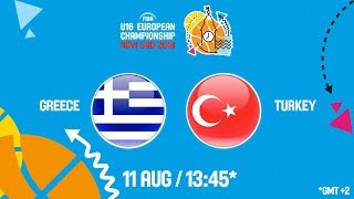 Греция до 16 - Турция до 16. Запись матча