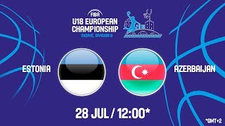 Эстония до 18 - Азербайджан до 18. Запись матча